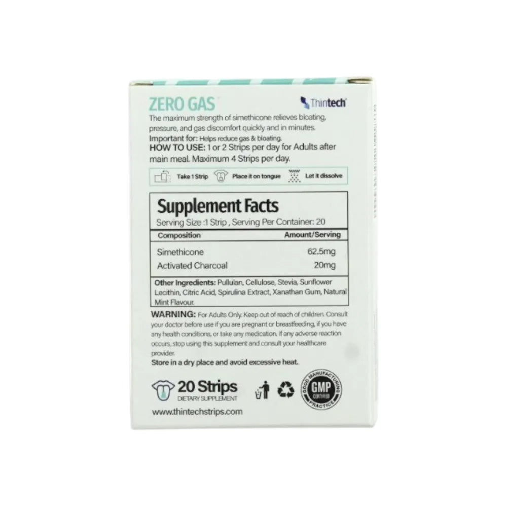Thintech Zero Gas 20 Oral Strips