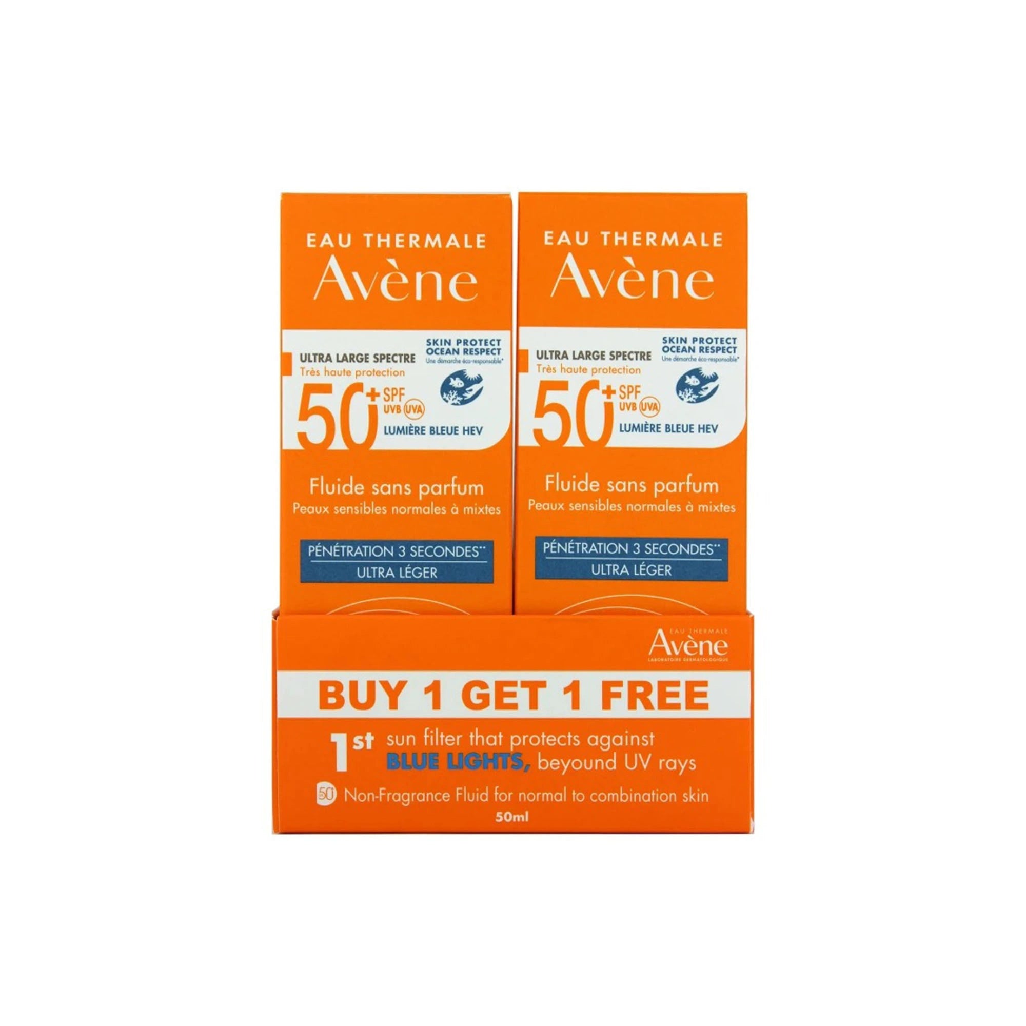 Avene Suncare SPF 50+ Fluid Non Perfume Kit 1+1