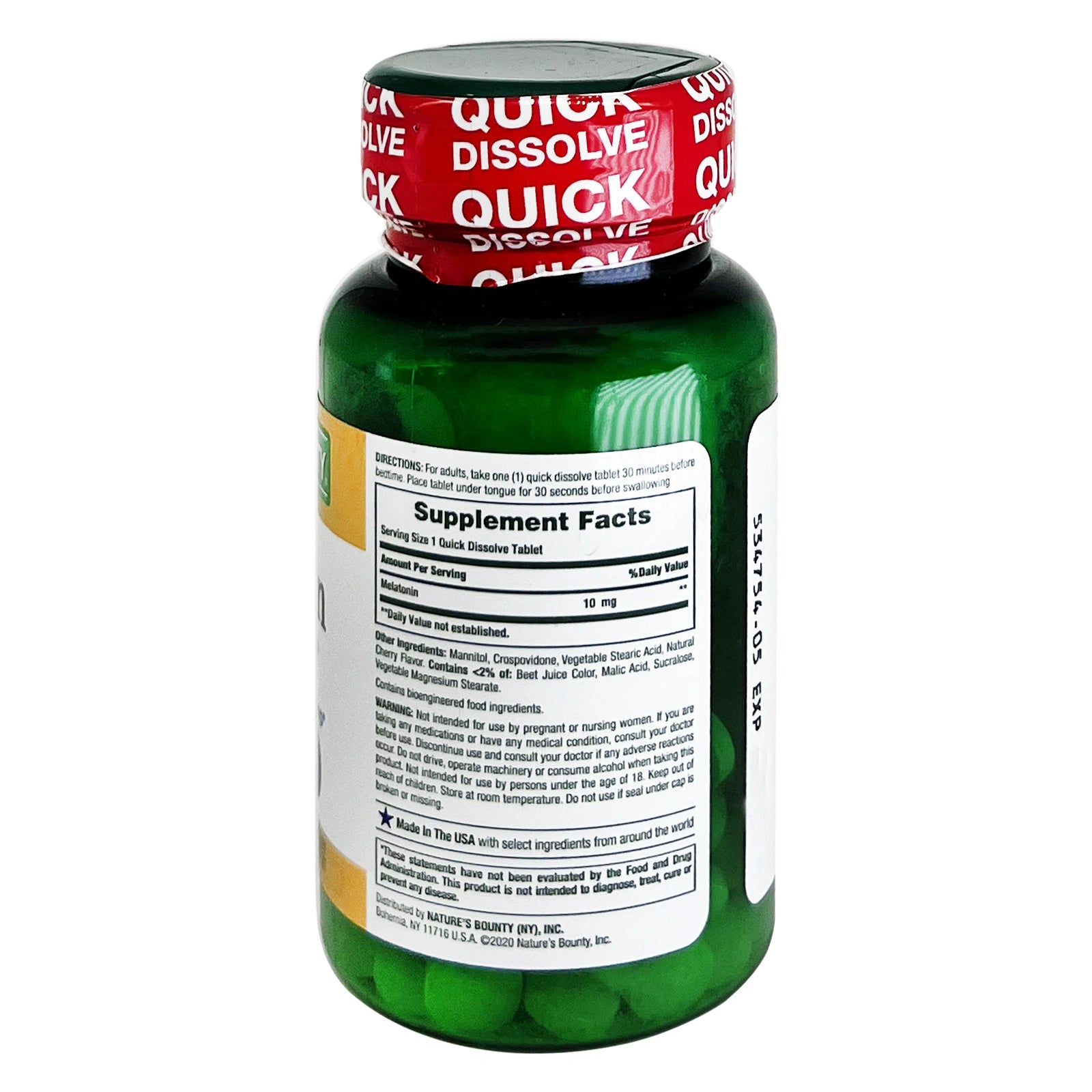 Natures Bounty Melatonin 10 mg Quick Dissolve Tabs 45'S