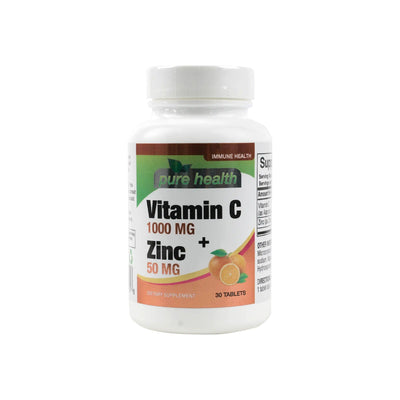 Pure Health Vitamin C 1000Mg+Zinc 50Mg 30 Tablets