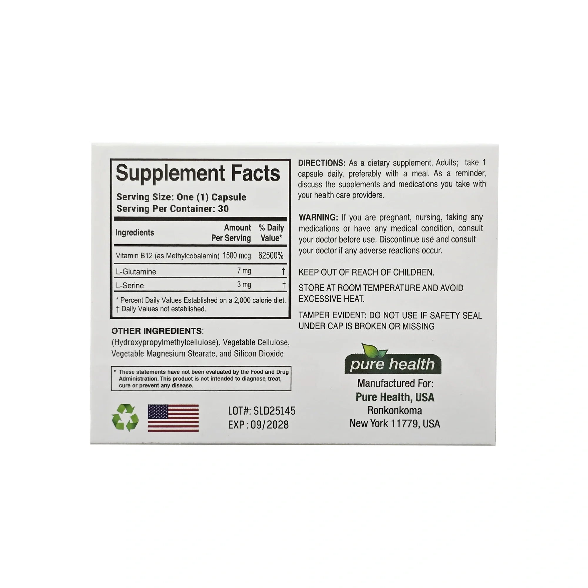 Pure Health Pure Vitamin B12 30 Caps