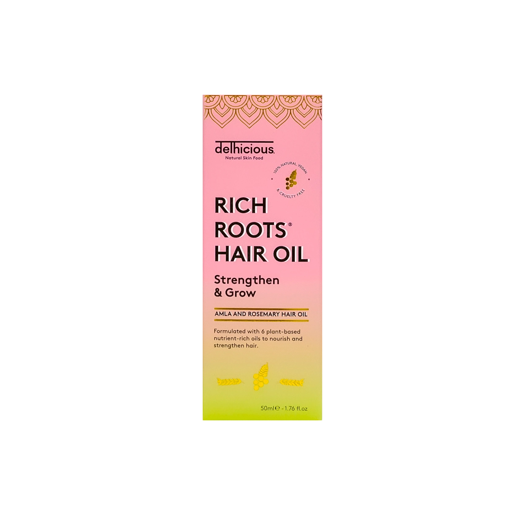 Delhicious Rich Roots Hair & Scalp Oil - Amla & Rosemary (50Ml)