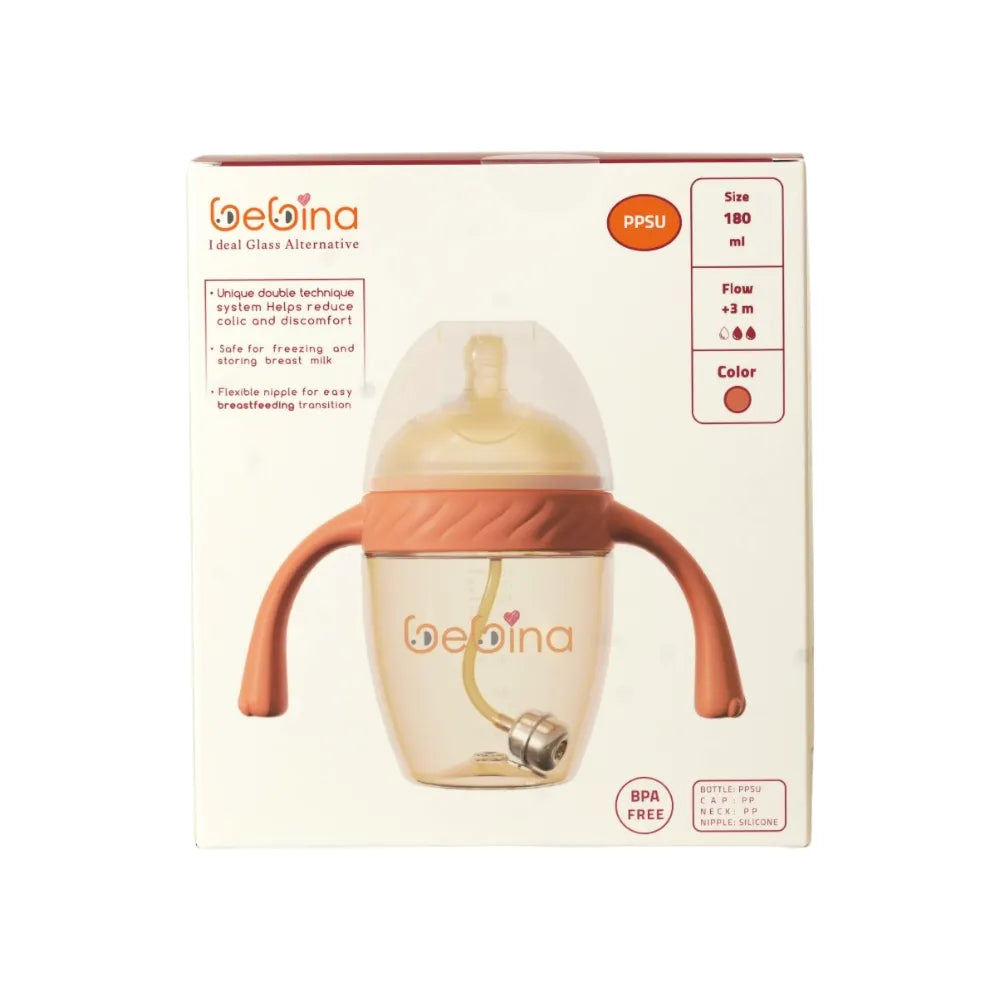 Bebina Baby Bottle - Orange - 180ml+3 M