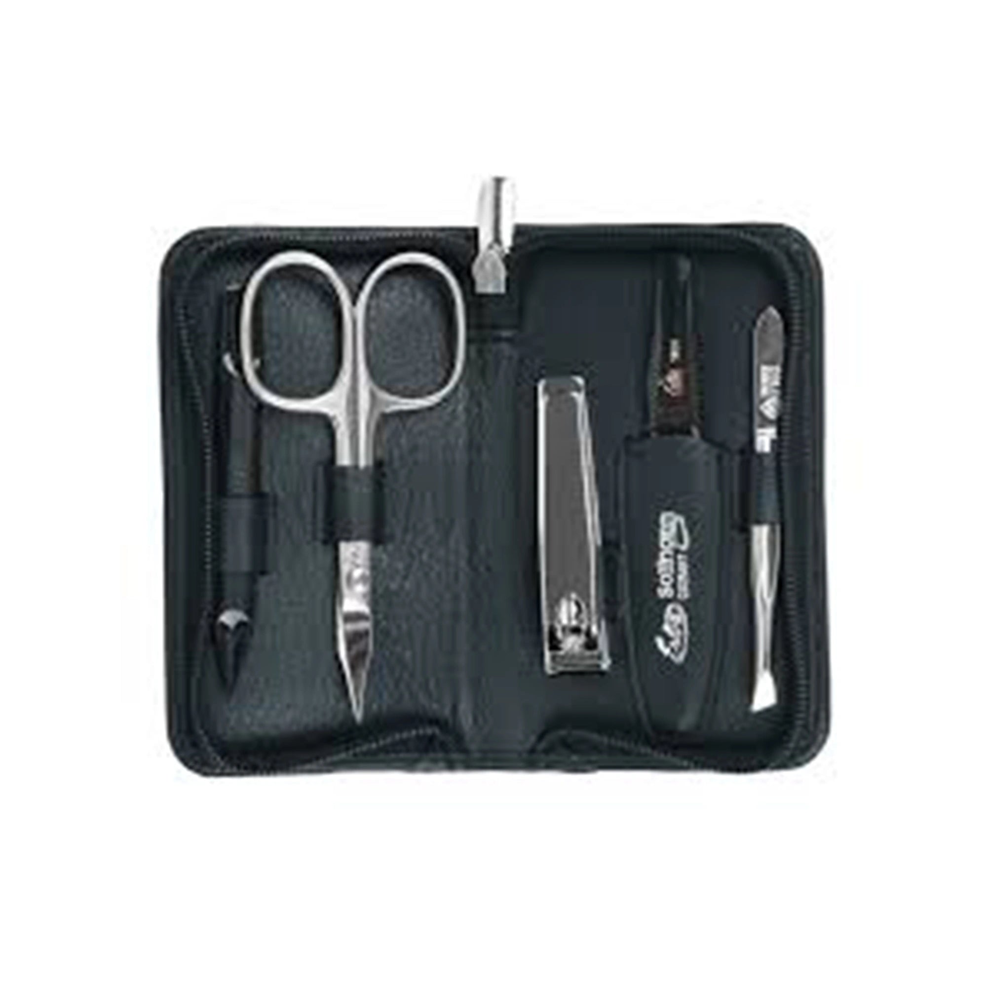 Erbe Solingen-Manicure Case5Pc Black Leather # 99266