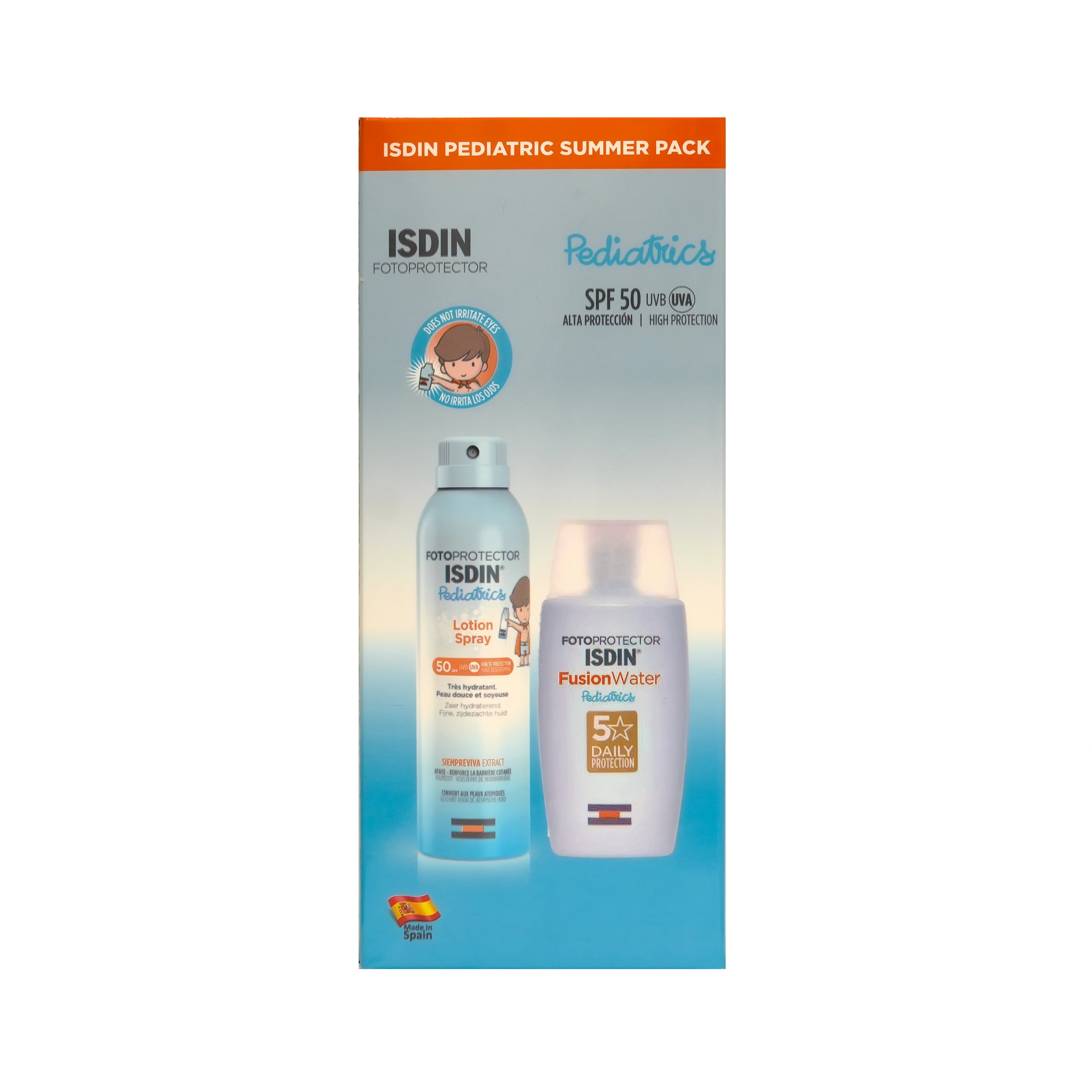 Isdin Pediatric Sun Summer Pack ( Spray + Lotion Free )