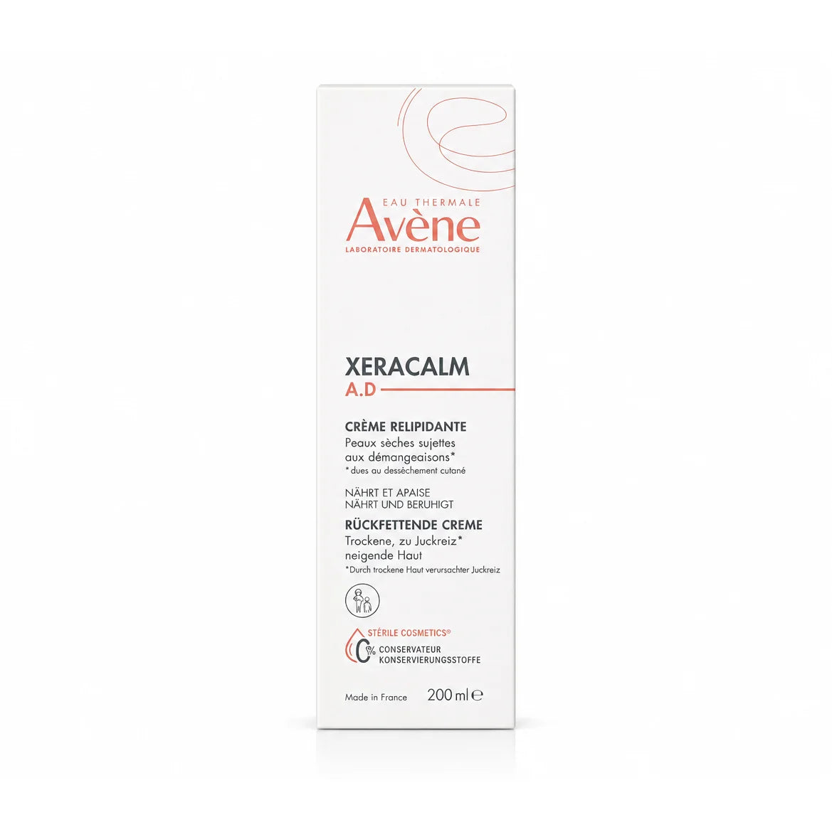 Avene Xeracalm A.D Cream 200ml + A-Derma Epitheliale A.H 200ml Free