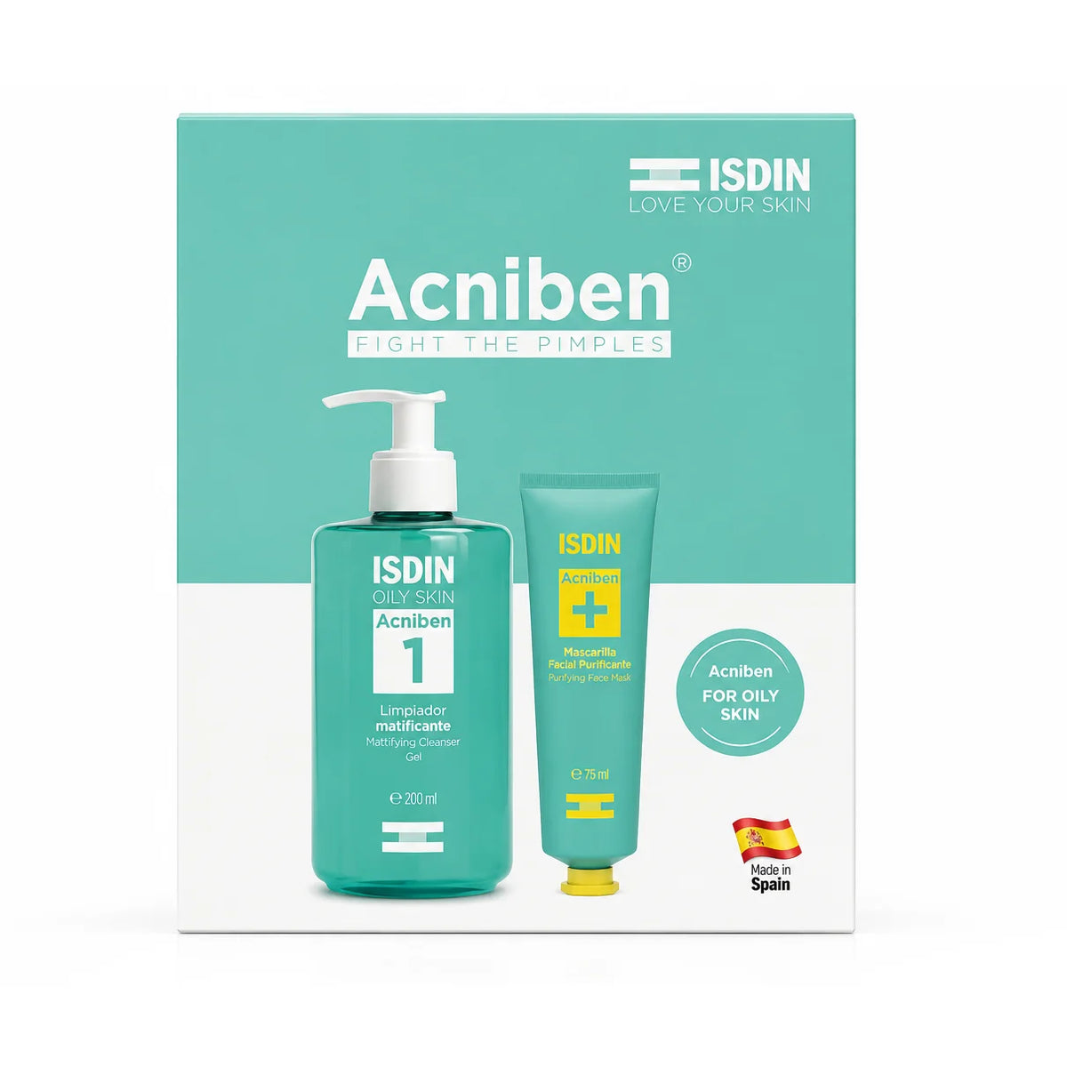 Isdin Acniben Kit Save 40% ( Matifying Cleanser 400ml & Purifying Face Mask 75ml )