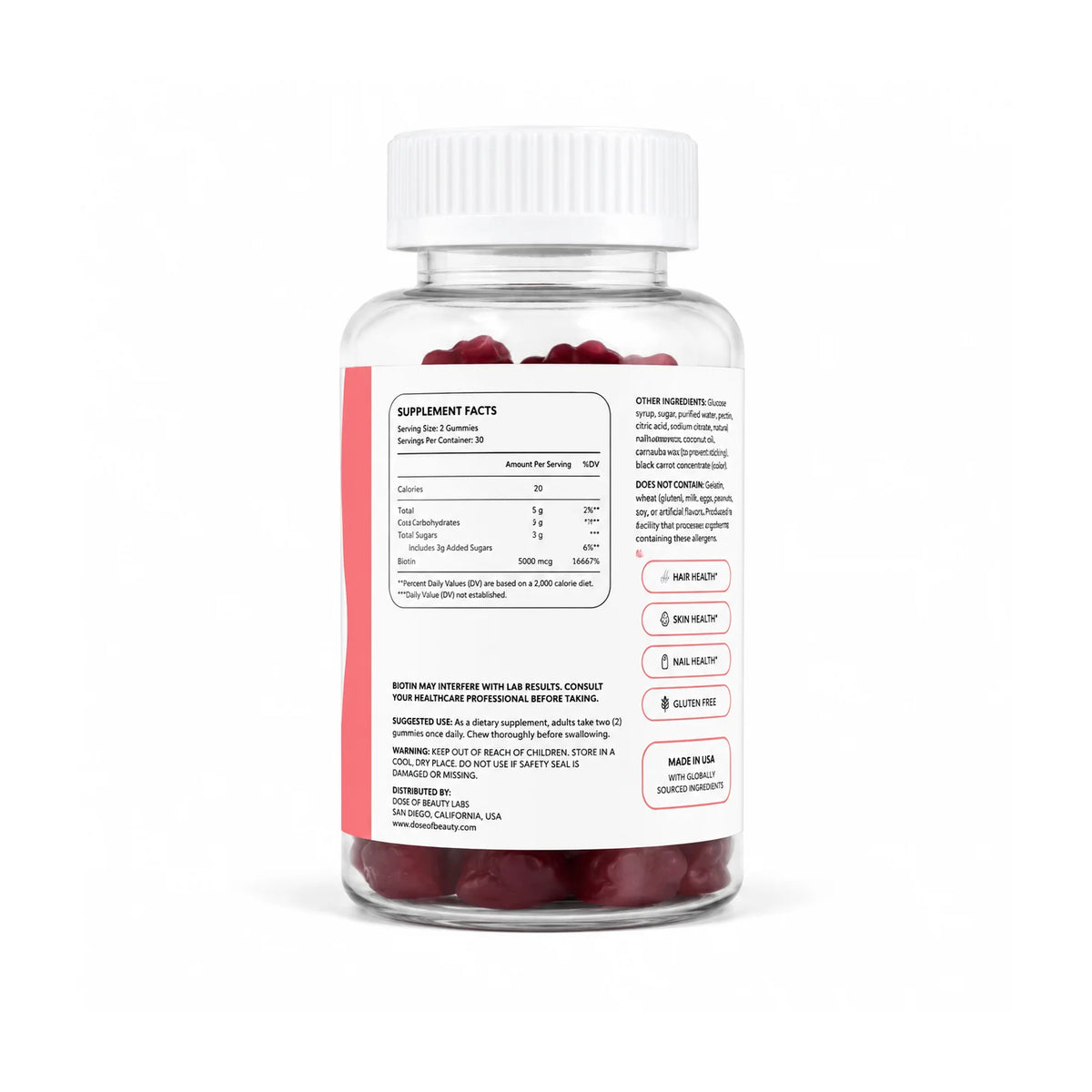 Dose Of Beauty Biotin 5000MCG 60 Gummies