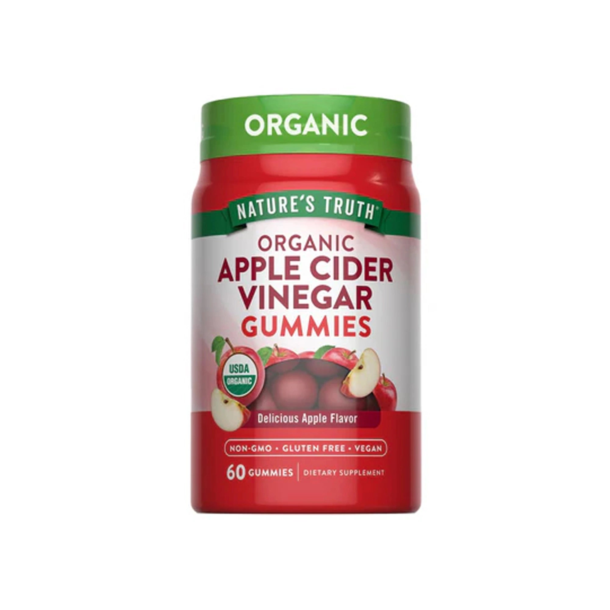 ناتشرز تروث خل التفاح حلوى نباتية بنكهة التفاح الطبيعية 60 قطعة