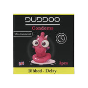 Duddoo Delay Ribbed Condoms 3 Pcs