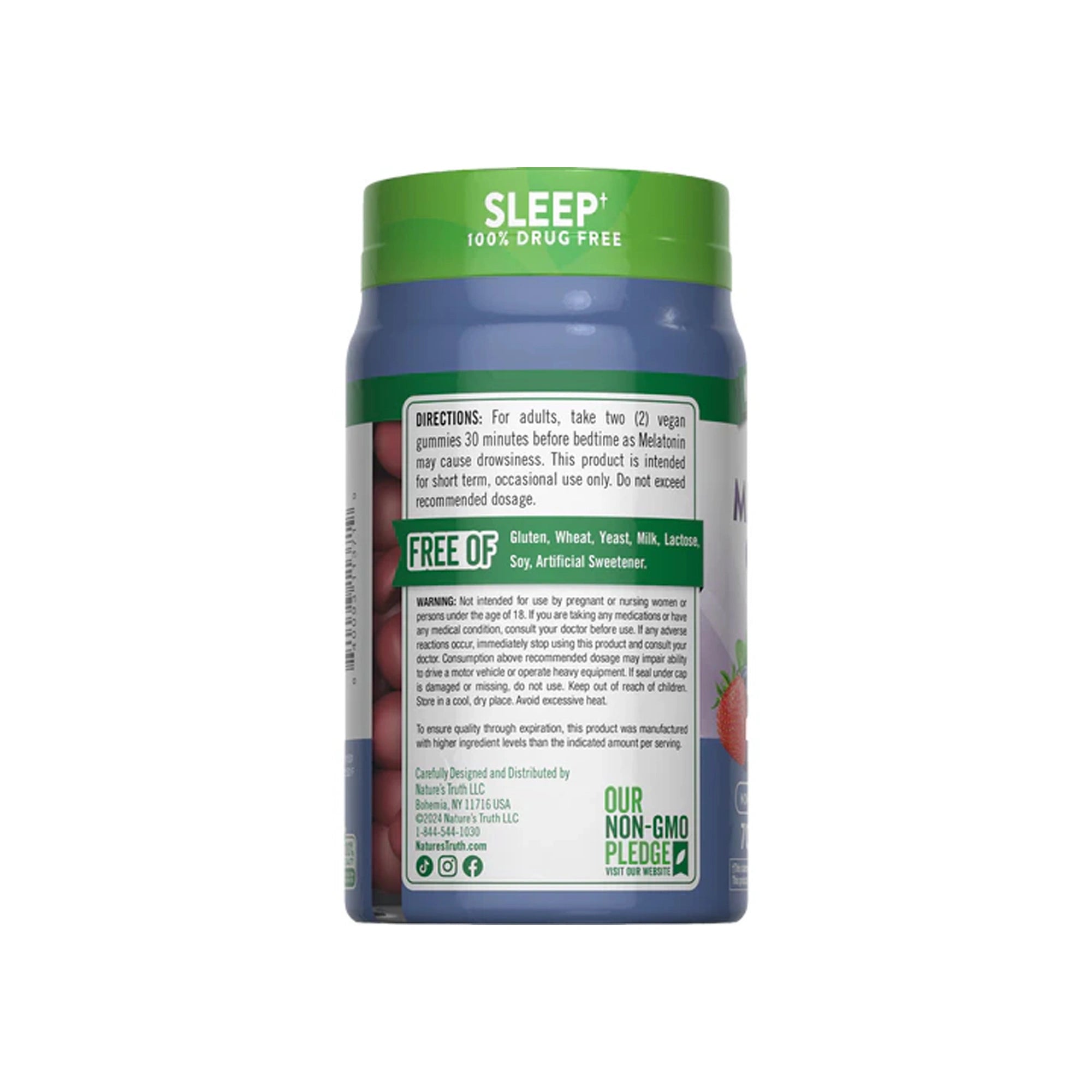 Nature's Truth Extra Strength Melatonin Berry Flavor 10 mg 70 Vegan Gummies