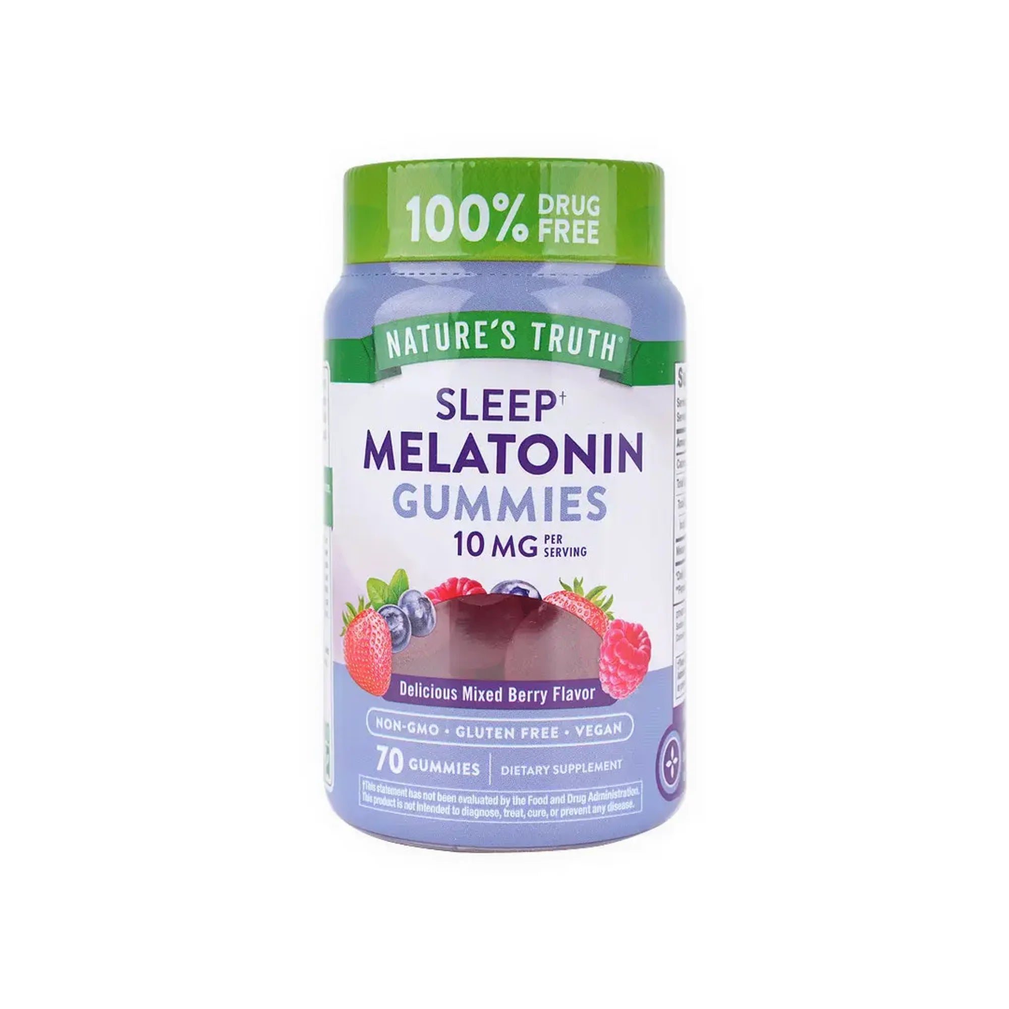 Nature's Truth Extra Strength Melatonin Berry Flavor 10 mg 70 Vegan Gummies