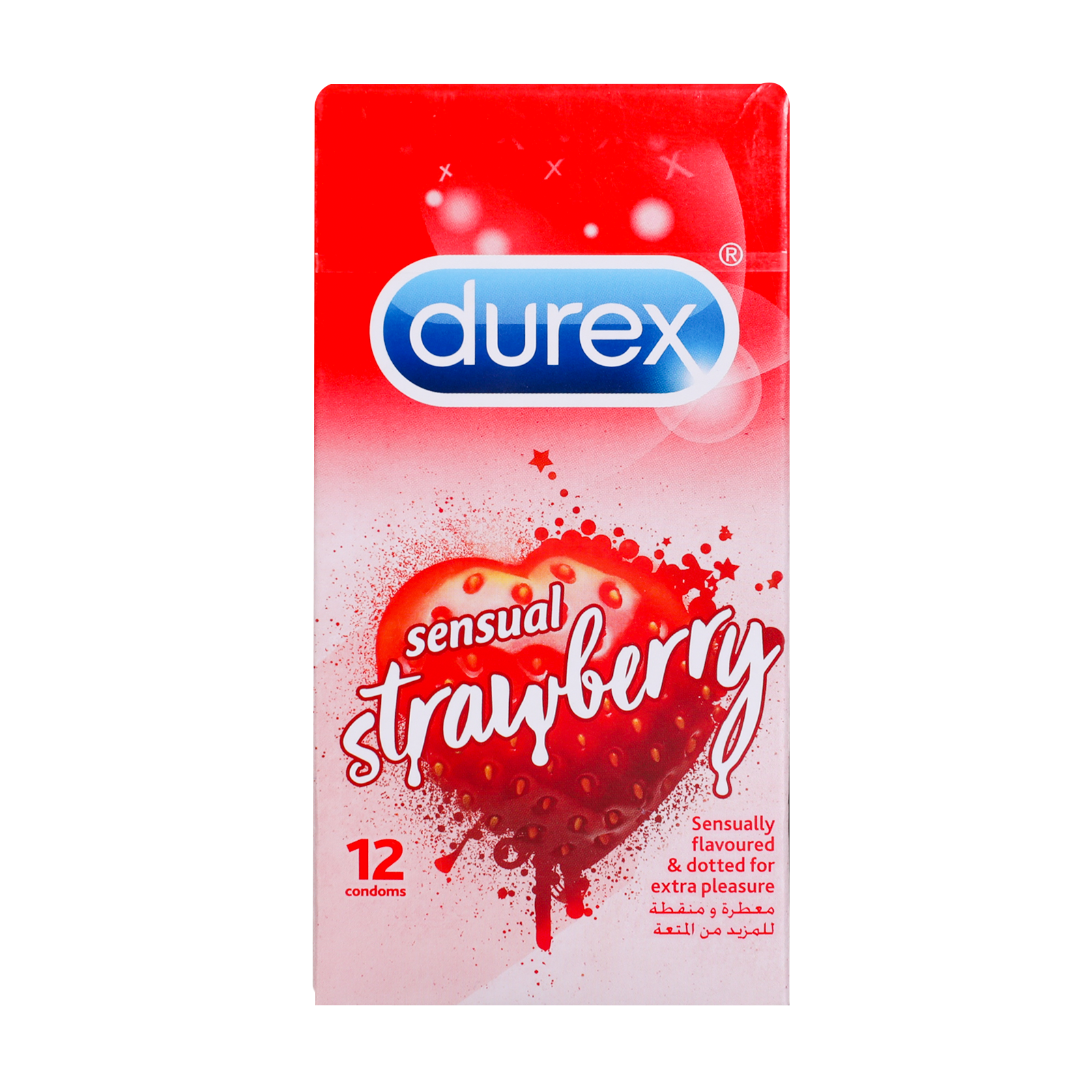 Durex Sensual Naughty Strawberry Condoms 12'S
