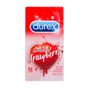 Durex Sensual Naughty Strawberry Condoms 12'S