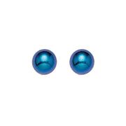 Inverness 525E Titanium Blue Anodized Ball Earrings 4mm