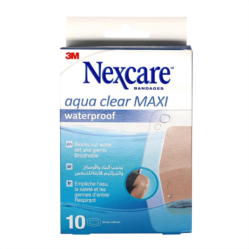 Nexcare Aqua Clear Maxi Waterproof Bandages 60*88 mm 10S -58210