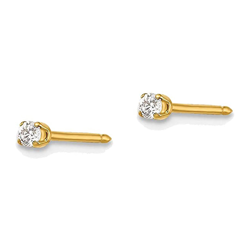 انفرنس 23T حلق طبي بحجر الزركون مطلي بالذهب 10 قيراط 2 مم