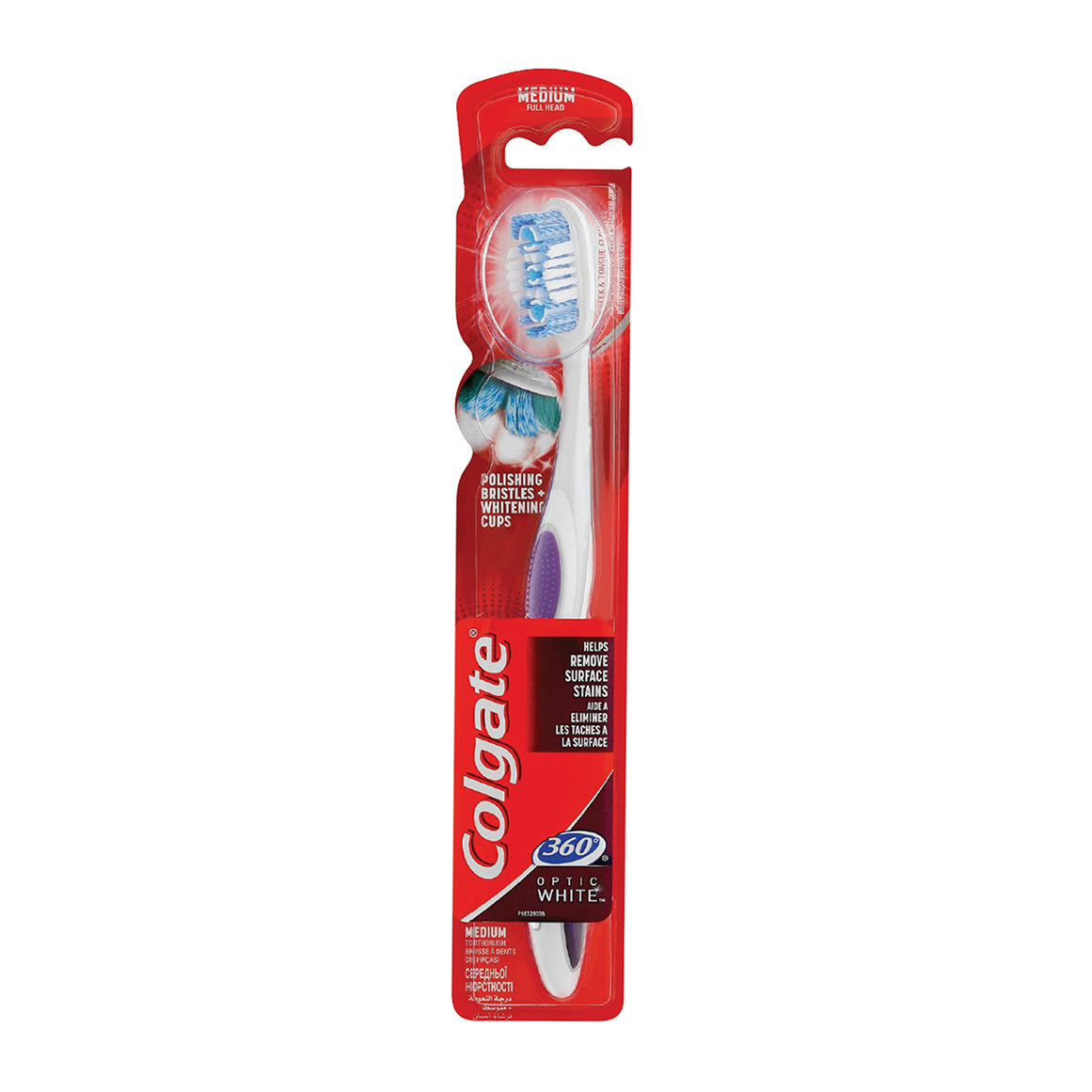 Colgate 360 Optic White Toothbrush Medium 1 Pc Cn07581A