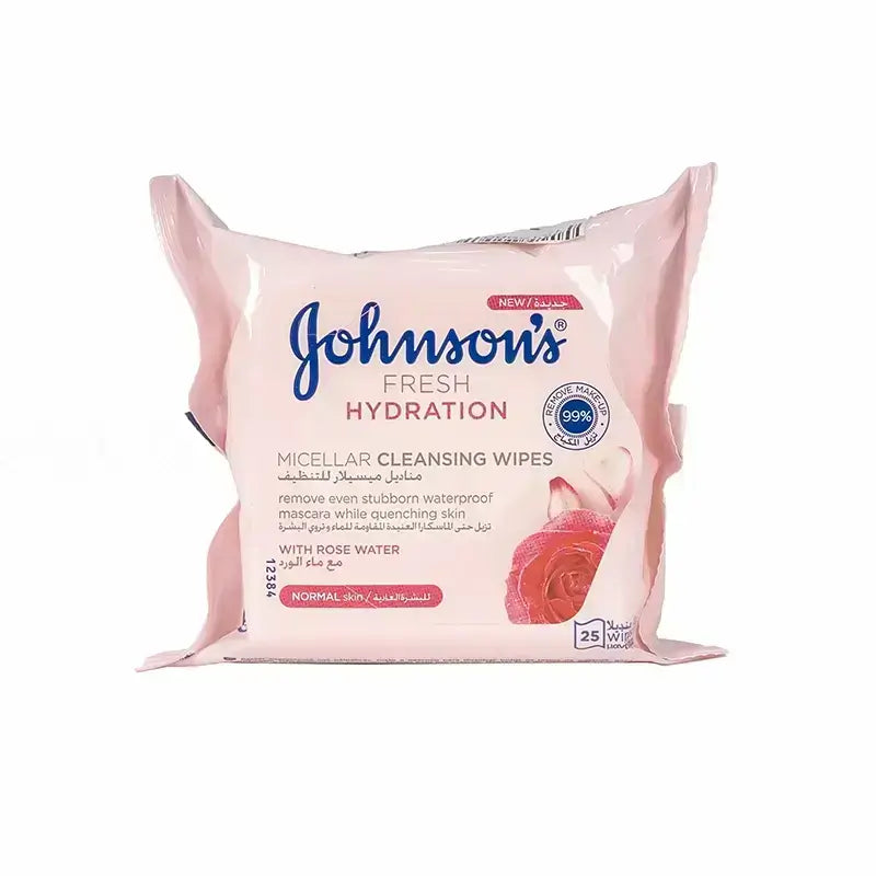 Johnsons Rose Water Micellar Cleans Wipes 25S