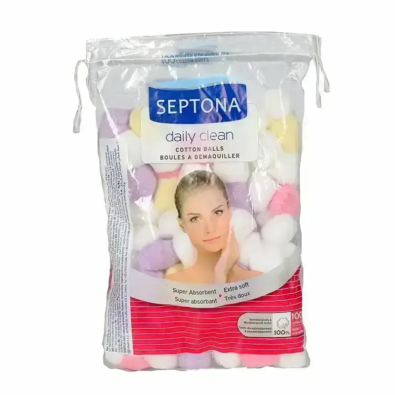 Septona Cotton Balls Colored Bags Beauty 100's 1sep013
