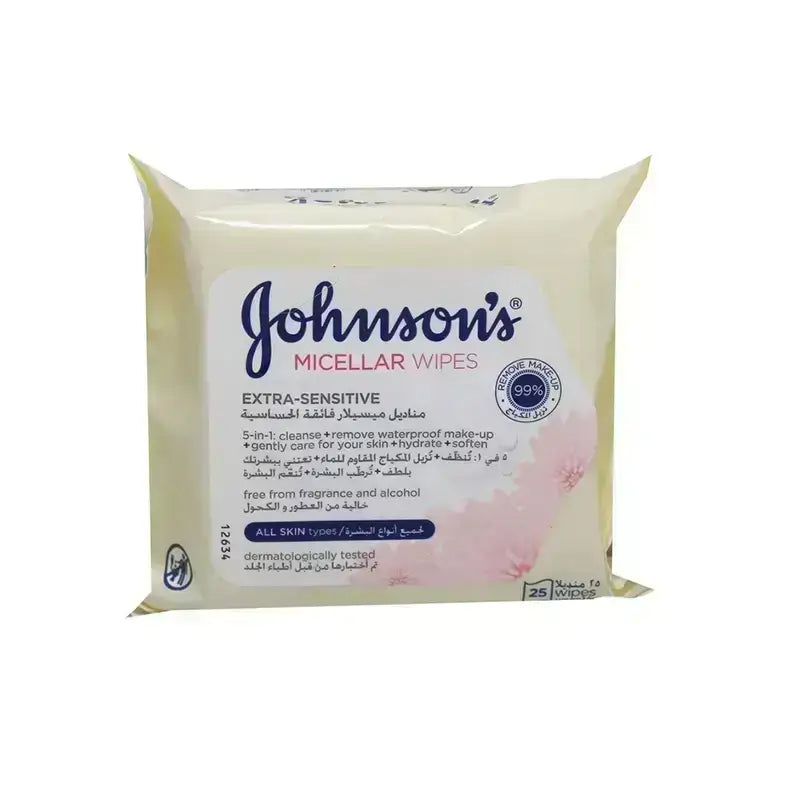Johnsons Micellar Wipes Extra Sensitive 25 Pcs