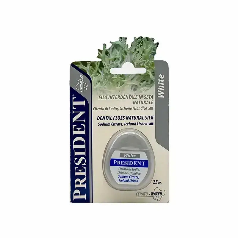 President White Dental Floss Natural Silk 25 m