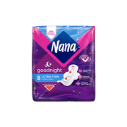 نانا فوط صحية ليلية الترا رفيعة طويلة جداً 8 قطع 