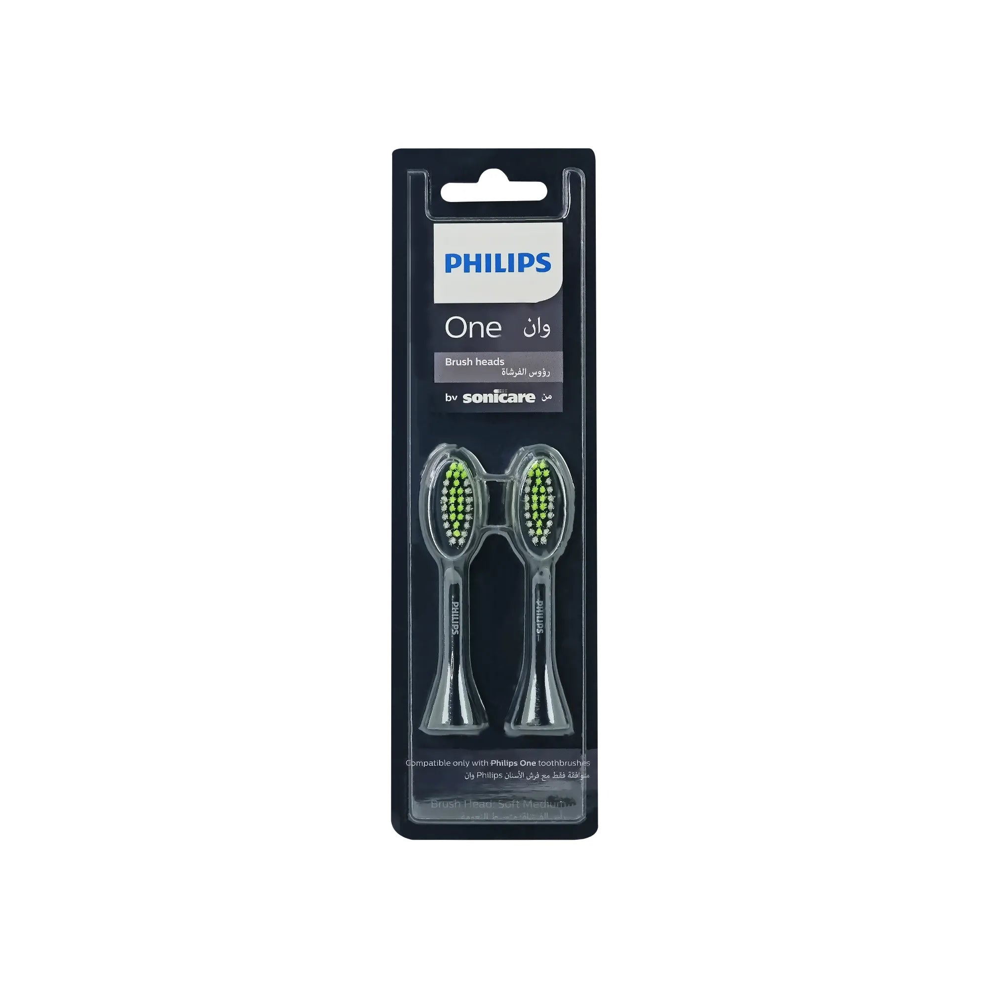 Philips One Midnight Blue Brush Heads Soft Medium 2 Pcs - BH1022/04